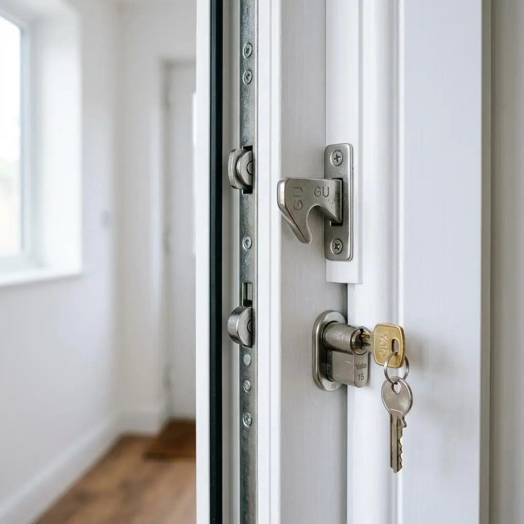 uPVC door lock and handle